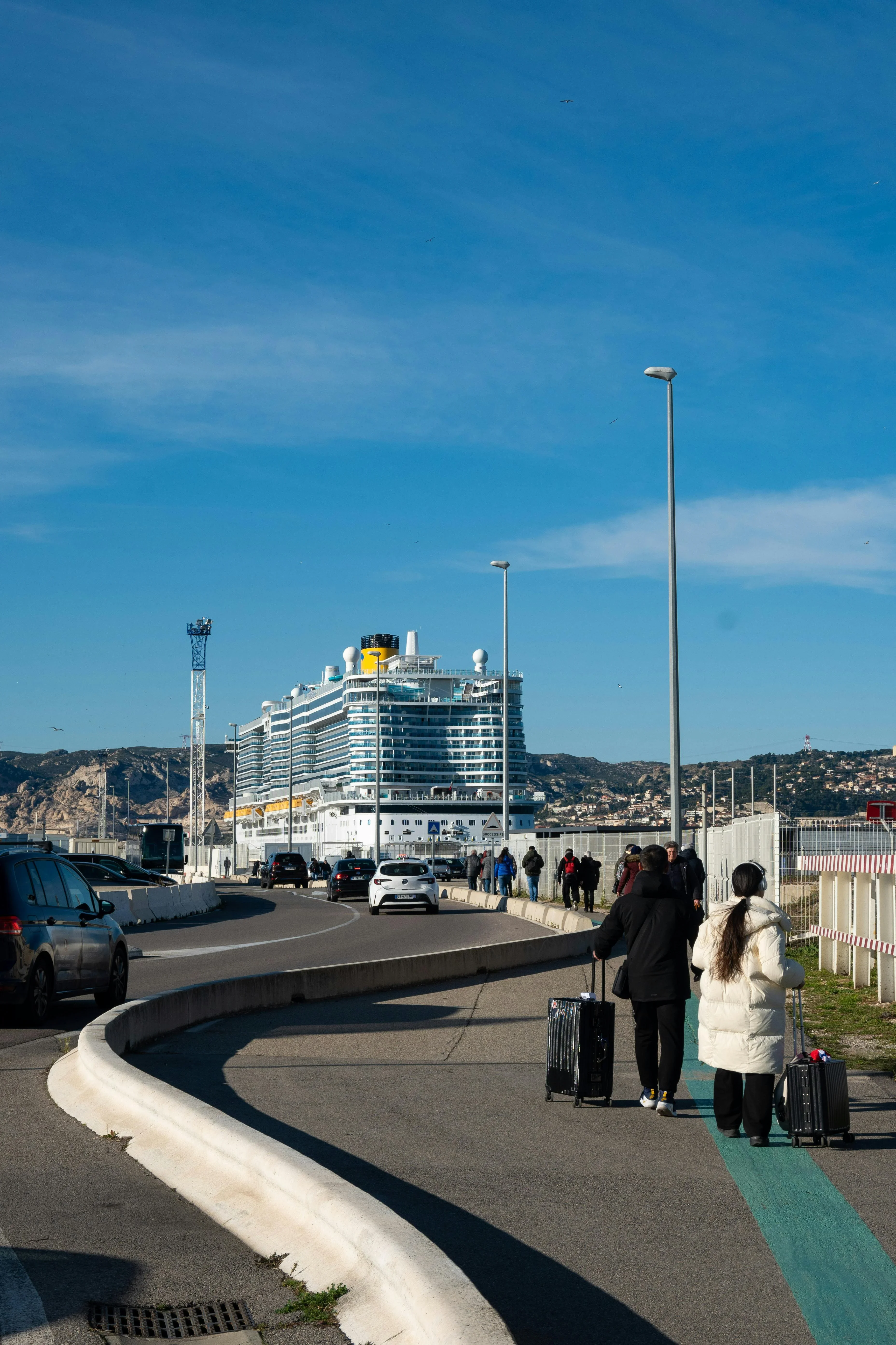 Arrivée au terminal du port de croisière